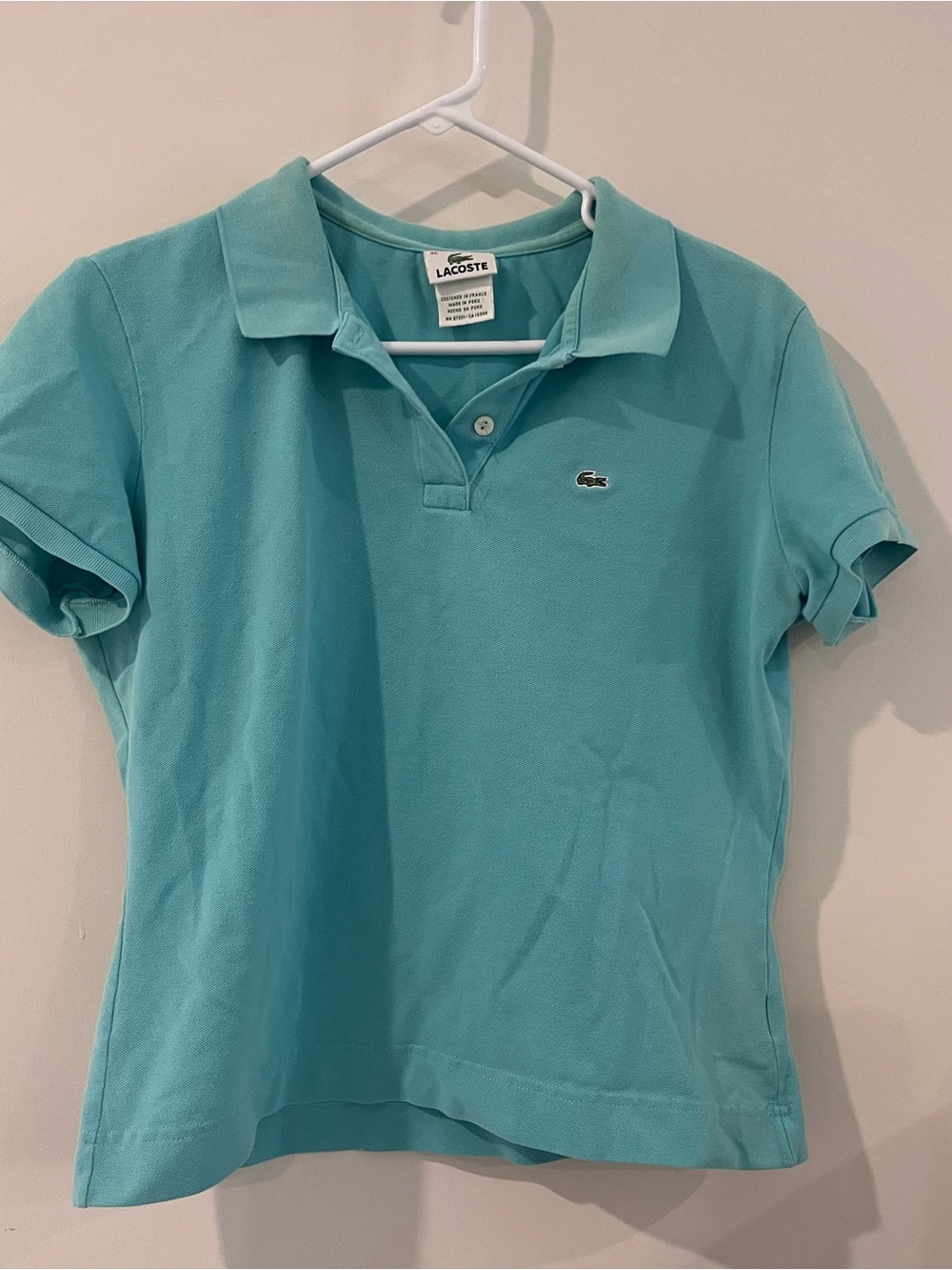 Vintage Y2K Women’s Lacoste Shirt Turquoise 46 Runs Small